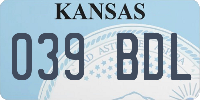 KS license plate 039BDL