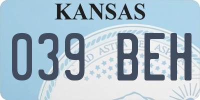 KS license plate 039BEH