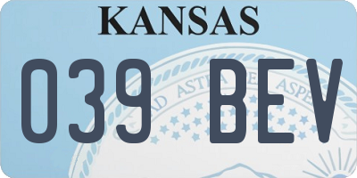 KS license plate 039BEV