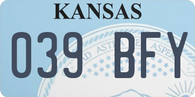 KS license plate 039BFY