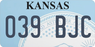 KS license plate 039BJC