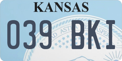 KS license plate 039BKI
