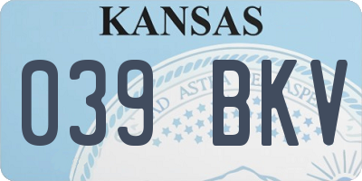KS license plate 039BKV
