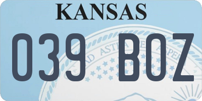 KS license plate 039BOZ