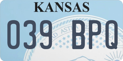 KS license plate 039BPQ