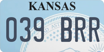KS license plate 039BRR