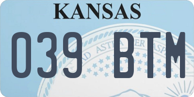 KS license plate 039BTM