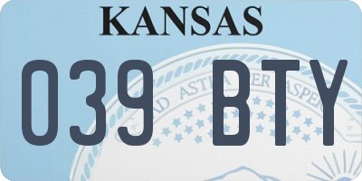 KS license plate 039BTY