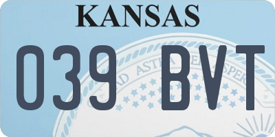 KS license plate 039BVT