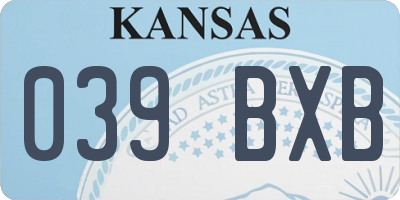 KS license plate 039BXB