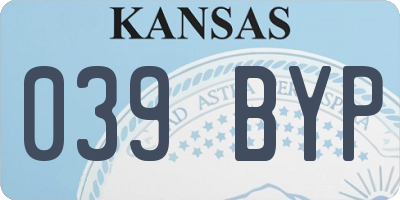 KS license plate 039BYP