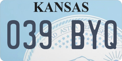 KS license plate 039BYQ