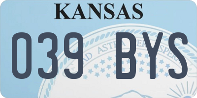 KS license plate 039BYS