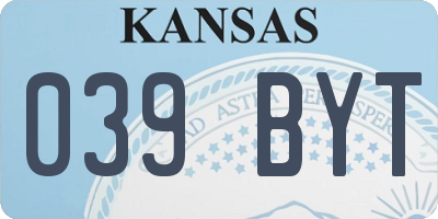 KS license plate 039BYT