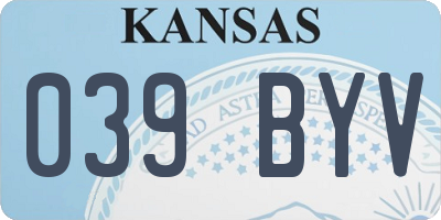 KS license plate 039BYV