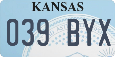 KS license plate 039BYX