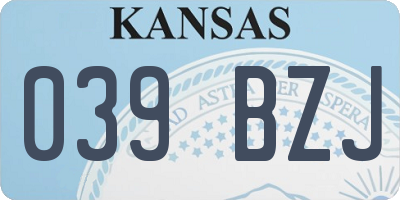 KS license plate 039BZJ