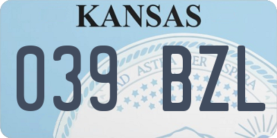 KS license plate 039BZL