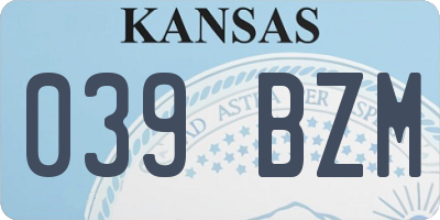 KS license plate 039BZM