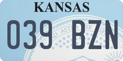 KS license plate 039BZN