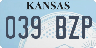 KS license plate 039BZP