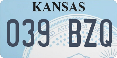 KS license plate 039BZQ