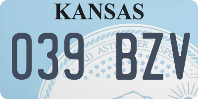 KS license plate 039BZV