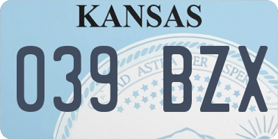 KS license plate 039BZX