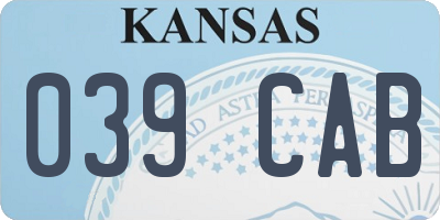 KS license plate 039CAB