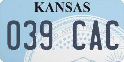 KS license plate 039CAC