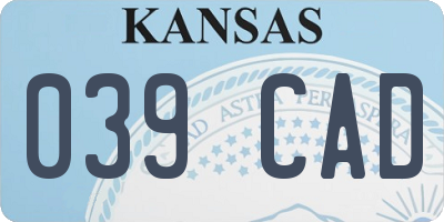 KS license plate 039CAD