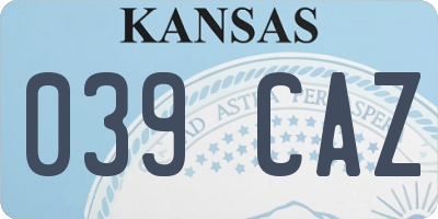KS license plate 039CAZ