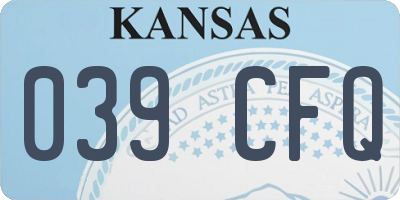 KS license plate 039CFQ