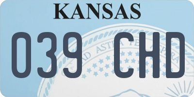 KS license plate 039CHD