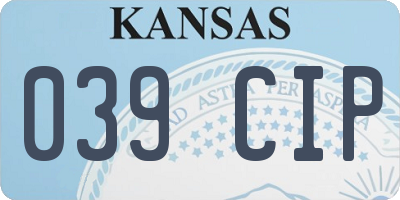 KS license plate 039CIP