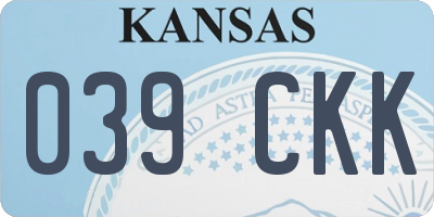 KS license plate 039CKK