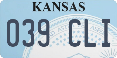 KS license plate 039CLI