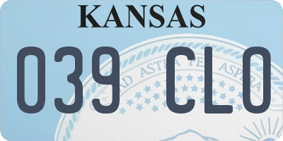 KS license plate 039CLO