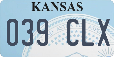 KS license plate 039CLX