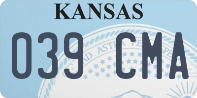 KS license plate 039CMA