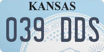 KS license plate 039DDS