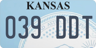 KS license plate 039DDT