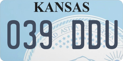 KS license plate 039DDU