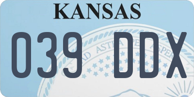KS license plate 039DDX