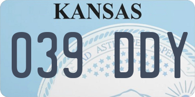 KS license plate 039DDY