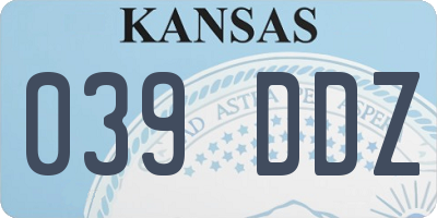 KS license plate 039DDZ