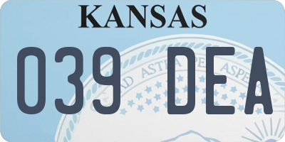 KS license plate 039DEA