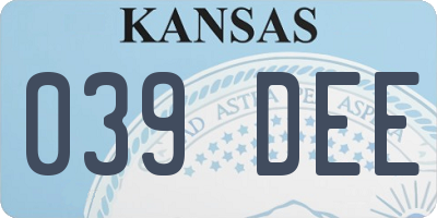 KS license plate 039DEE