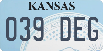 KS license plate 039DEG