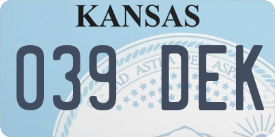 KS license plate 039DEK